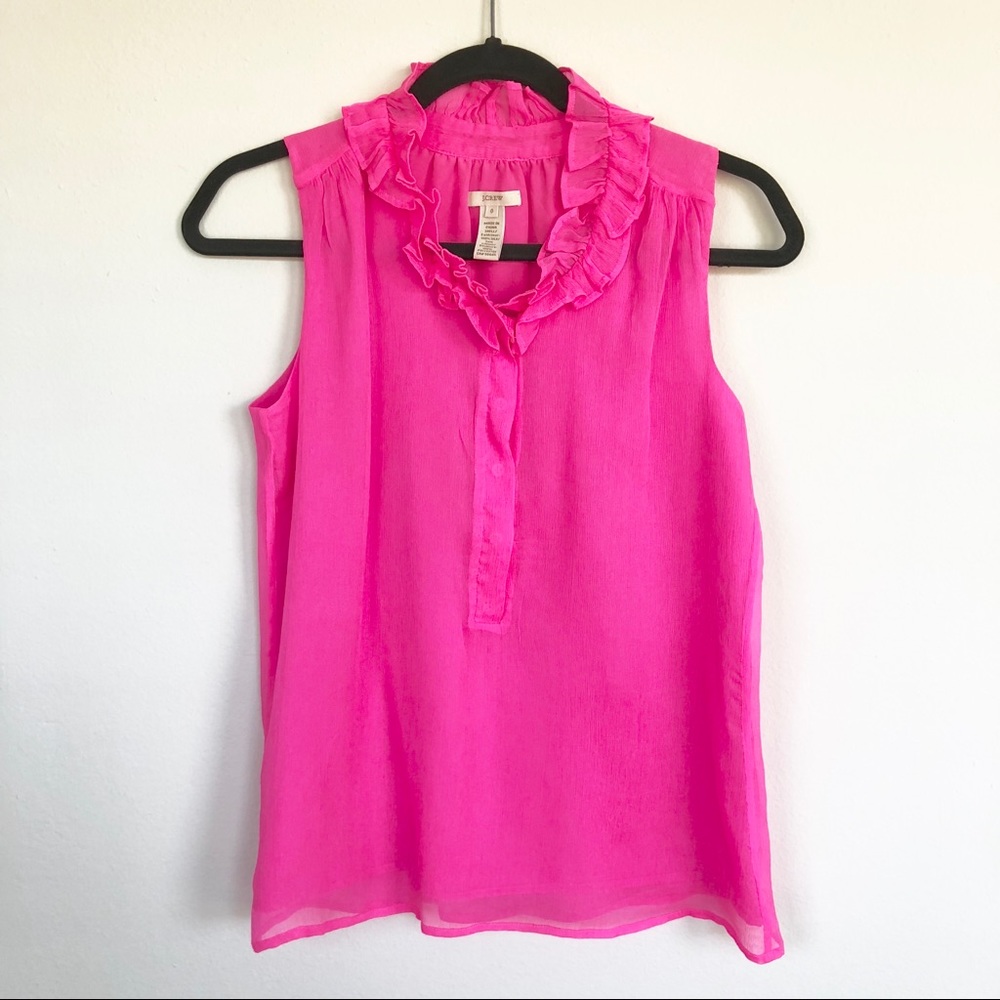 🌸👚j crew bright pink blouse 👚 🌸
